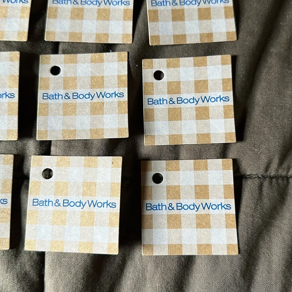 Bath & Body Works Small Cardboard Gingham Gift Tags